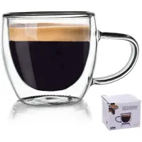SuperMerchantEU Dubbelwandig thermisch glas voor espresso DOUBLE 100 ml