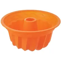 Orion Siliconen cakevorm met schoorsteen, oranje, SILLINIE, 23,5 cm