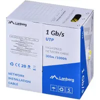 Lanberg UTP-kabel, 1 Gbps, 305 meter, CCA-draad, geel