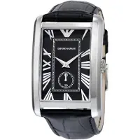 Emporio Armani AR1604 Rechthoekig Zwart Wijzerplaat Herenhorloge