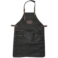 Hide & Stitches Hide en Stitches Lederen Kook/BBQ Schort Zwart