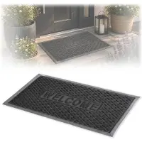 Kadax Deurmat, Entreemat van robuust polyester met rubberen zijde, resistente vuilvangmat in 6 verschillende patronen naar keuze, deurmat, rechthoekig, 75 x 45 cm, antraciet