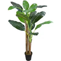 Decovego Kunstmatige Valse Bananenboom Plant Decoratie Bininnen 190cm Echt Hout