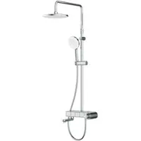 AM.PM X-Joy S - Regendouche met Thermostaatkraan in regaalvorm en baduitloop - Chroom Doucheset - Handdouche met 3 functies - Hoofddouche 22 cm
