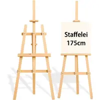 Amazinggirl Schildersezel hout groot – Houten schilder ezel in hoogte verstelbaar voor schilderen atelier & bruiloft – ezel voor kinderen volwassenen inklapbaar canvas 175 cm