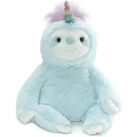 Gund Dazzle Slothicorn Pluche Speelgoed, Sloth Eenhoorn Knuffel 1 jaar en ouder, Blauw/Rainbow, 9"