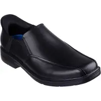 SKECHERS Caswell Frantone Leren Mannen Zwarte Instappers