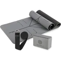HMS YM10 TPE Yogamat met KJ02 Blok en SJ02 Yogaband | Maat TU