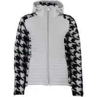 Mountain Peak Tweed hoodie met rits, met badge op de borst, vrouwen