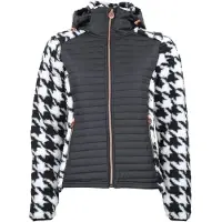 Mountain Peak Tweed hoodie met rits, met badge op de borst, vrouwen