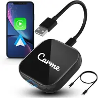 Carme Premium 2-in-1 CarPlay Dongle - Draadloos CarPlay & Android Auto - USB-A & USB-C - Android Auto Dongle - Zwart