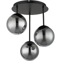 Globo Lighting Plafondlamp Harmon, dimbaar, zwart, Woon-/ Eetkamer, Glas, plafondlamp