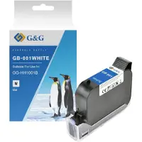 G&G Originele inktcartridge GB-001W, voor etiketteerapparaat MP001, 42 ml waterbestendige inkt, enkele verpakking, wit