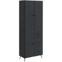 vidaXL Kast Set 2 st Zwart Bewerkt hout