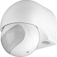 Pro compacte PIR bewegingssensor voor buiten (IP44) - 12m bereik - muurbevestiging / wit