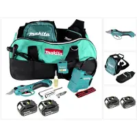 Makita DUP 361 T accu-snoeischaar takkenschaar 36 V (2x 18 V) + 2x accu 5,0 Ah + tas - zonder oplader