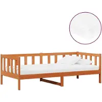 vidaXL Dagbed met matras met hoofdeinde Wax Bruin en Wit 90 x 200 cm