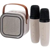 Koopman Karaoke-set, draadloos, met speaker en 2 microfoons, zwart