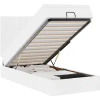 vidaXL Ottoman bed met matras en LED's 90x190cm kunstleer wit