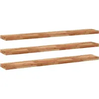 vidaXL Wandschappen 3 st zwevend olieafwerking 120x20x4 cm acaciahout