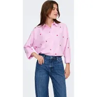 ONLY Blouse 'ONLNew Lina Grace' lichtroze / vuurrood / wit