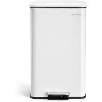 Songmics Keukenprullenbak – 40 liter – Softclose deksel – Staal – Zilver