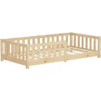 ML-Design Kinderbed 80x160 cm met lattenbodem en uitvalbeveiliging natuurlijk dennenhout ML design