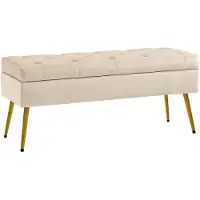 HOMCOM -Sitzbank-Polyester, Schaumstoff-102L x 35B x 43H cm-Beige