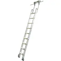 Krause Kastenladder met treden, aluminium, verrijdbaar, 7 treden
