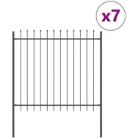 vidaXL Tuinhek WOERDEN 7 st 11,9 x 1,5 m Poedergecoat staal Grijs