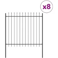 vidaXL Tuinhek WOERDEN 8 st 13,6 x 1,5 m Poedergecoat staal Grijs