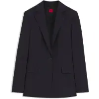 HUGO Regular-fit blazer van stretchflanel met één knoop