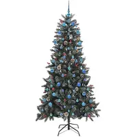 vidaXL Kunstkerstboom met 300 LED Groen 210 cm PVC en Plastic en Staal