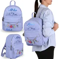 Disney Stitch Rugzak van eco-leer voor jongeren, ruime stadsrugzak 25x12x34 cm