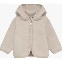 Huttelihut - Baby's Jacket Bear Ears Wool Fleece - Merinovest 68, beige