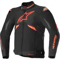 Alpinestars T-GP R V3, textieljas Drystar ,Zwart/Neon-Rood/Wit ,XL