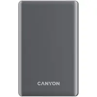 Canyon Powerbank OnPower 505, slank, magnetisch, 5000 mAh, PD20W, donkergrijs