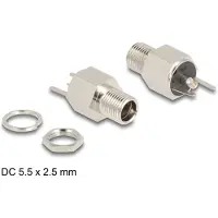 DeLOCK Connector DC 5.5 x 2.5 mm female bulkhead soldering version - Hexagon 20 V / 9 A