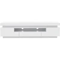 STILVORA Televisiemeubel - Hoogglans Met Led Verlichting En Veel Opbergruimte - Voor Woonkamer - Spaanplaat Wit - 175x38x45 Cm