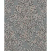 Marburg Vliesbehang Ornamenten - Donkergrijs - Roségoud - 10,05m X 53cm