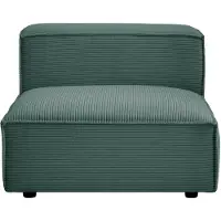 Vente-unique Fauteuil in groen ribfluweel RUZOLO