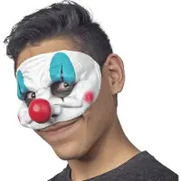 Partychimp Halfmasker Happy Clown Halloween Masker voor bij Halloween Kostuum Volwassenen Carnaval - Latex- One Size
