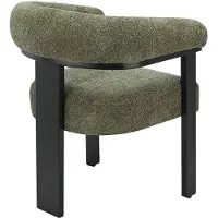 Vente-unique Set van 6 stoelen met armleuningen van boucléstof en heveahout - Kaki en zwart - LIVELIA van Pascal MORABITO