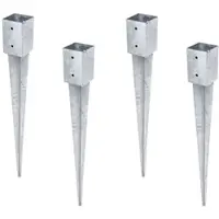 Alberts 4x inschroefmof voor ronde of vierkante houten palen thermisch verzinkt 91 x 91 mm totale lengte 900 mm