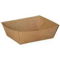Papstar 50 Snackbakje, karton pure 3,5 cm x 7 cm x 9 cm bruin