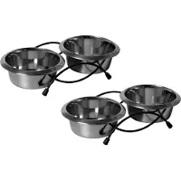 Adori Standaard Met 2 Rvs Bakken - Hondenvoerbak - 2 x 45x22x9 cm