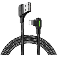 Mcdodo Gebogen USB-naar-Lightning-kabel CA-4671 met LED-verlichting, 1,2 meter (zwart)