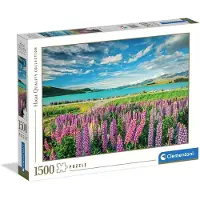 Clementoni - Puzzel - 1500 Stukjes - Lupines aan Lake Tekapo - Puzzel Voor Volwassenen - High Quality Collection