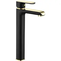 REA Wastafelkraan Bloom Black/gold High