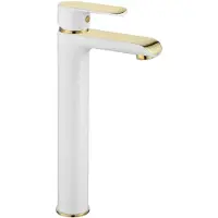 REA Wastafelkraan Bloom White/gold High
